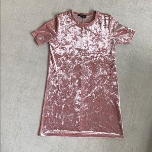 Pink velvet dress